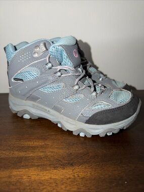 Moab 3 Mid Waterproof Hiking Shoe - Girls 2.5M Blue Black
